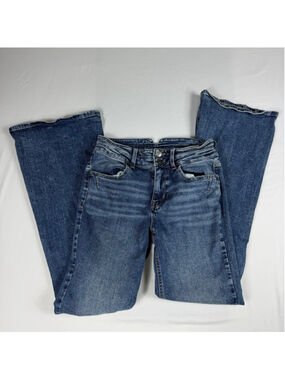 Maurices High Rise Flare Jeans Womens Size 8 Double Button Stretch Y2K Boho